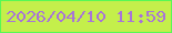 文字の大きさ：4、枠の色：58f855、背景の色：c4ef4b、文字の色：a874d7 無料ブログパーツのブログ時計