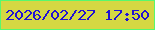 文字の大きさ：5、枠の色：58f86e、背景の色：d5d843、文字の色：2111d4 無料ブログパーツのブログ時計
