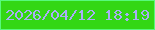 文字の大きさ：5、枠の色：58f97c、背景の色：33d714、文字の色：a9aef5 無料ブログパーツのブログ時計