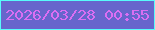 文字の大きさ：1、枠の色：58fafa、背景の色：6765cc、文字の色：db6ef3 無料ブログパーツのブログ時計
