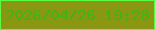 文字の大きさ：2、枠の色：58fc42、背景の色：899713、文字の色：40b413 無料ブログパーツのブログ時計