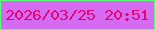 文字の大きさ：4、枠の色：58fc76、背景の色：d56bf0、文字の色：e50579 無料ブログパーツのブログ時計