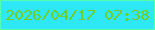 文字の大きさ：4、枠の色：58fcb2、背景の色：2fe8f5、文字の色：72ce24 無料ブログパーツのブログ時計