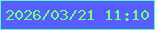 文字の大きさ：3、枠の色：58fcc1、背景の色：565ffe、文字の色：71fe80 無料ブログパーツのブログ時計