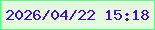 文字の大きさ：4、枠の色：58fd83、背景の色：e4fade、文字の色：4b0fb9 無料ブログパーツのブログ時計