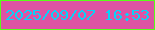 文字の大きさ：5、枠の色：58fe18、背景の色：dd53a3、文字の色：06d3f9 無料ブログパーツのブログ時計