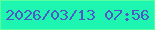 文字の大きさ：4、枠の色：58ff9d、背景の色：1ef5b0、文字の色：4f59c4 無料ブログパーツのブログ時計
