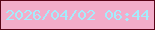 文字の大きさ：2、枠の色：590418、背景の色：f2adca、文字の色：a5ecfc 無料ブログパーツのブログ時計