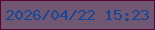 文字の大きさ：4、枠の色：590533、背景の色：715771、文字の色：144797 無料ブログパーツのブログ時計
