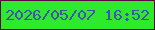 文字の大きさ：5、枠の色：59053f、背景の色：2ee92c、文字の色：4551af 無料ブログパーツのブログ時計