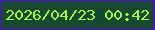 文字の大きさ：3、枠の色：5907e3、背景の色：174830、文字の色：a6f837 無料ブログパーツのブログ時計