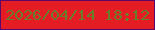 文字の大きさ：3、枠の色：59086f、背景の色：e41d24、文字の色：6a7d28 無料ブログパーツのブログ時計