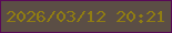 文字の大きさ：2、枠の色：590957、背景の色：5b4e45、文字の色：907d12 無料ブログパーツのブログ時計