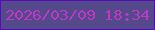 文字の大きさ：2、枠の色：590aba、背景の色：544a8b、文字の色：bf38c4 無料ブログパーツのブログ時計