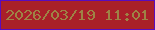 文字の大きさ：1、枠の色：590cbe、背景の色：a92029、文字の色：9e8345 無料ブログパーツのブログ時計