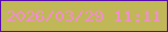 文字の大きさ：3、枠の色：590dac、背景の色：c0b757、文字の色：f18ecf 無料ブログパーツのブログ時計