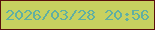 文字の大きさ：5、枠の色：590e0d、背景の色：c7d160、文字の色：61afa2 無料ブログパーツのブログ時計