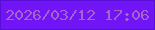 文字の大きさ：3、枠の色：590ed8、背景の色：7016f6、文字の色：ac60cd 無料ブログパーツのブログ時計