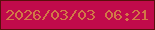 文字の大きさ：3、枠の色：590f0c、背景の色：c00b4b、文字の色：d17847 無料ブログパーツのブログ時計