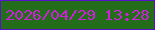 文字の大きさ：2、枠の色：5911ce、背景の色：246d1b、文字の色：ce20db 無料ブログパーツのブログ時計