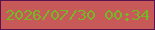 文字の大きさ：2、枠の色：59124b、背景の色：c75a59、文字の色：74b825 無料ブログパーツのブログ時計