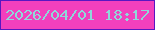 文字の大きさ：3、枠の色：5917c1、背景の色：f240bd、文字の色：8ed9da 無料ブログパーツのブログ時計