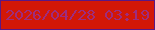 文字の大きさ：4、枠の色：591885、背景の色：d21707、文字の色：9e2c7e 無料ブログパーツのブログ時計