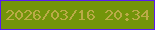 文字の大きさ：5、枠の色：591bf1、背景の色：73940a、文字の色：baab47 無料ブログパーツのブログ時計