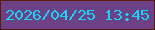 文字の大きさ：1、枠の色：591c08、背景の色：6c4186、文字の色：17d3f4 無料ブログパーツのブログ時計