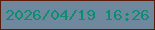 文字の大きさ：2、枠の色：591d09、背景の色：6f889d、文字の色：0e8c71 無料ブログパーツのブログ時計