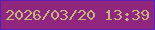 文字の大きさ：2、枠の色：591eb5、背景の色：90267d、文字の色：c4b47e 無料ブログパーツのブログ時計