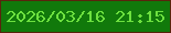 文字の大きさ：1、枠の色：59240d、背景の色：11790b、文字の色：6de13f 無料ブログパーツのブログ時計