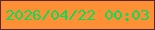 文字の大きさ：2、枠の色：592537、背景の色：fd8f34、文字の色：0adc5a 無料ブログパーツのブログ時計