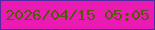 文字の大きさ：2、枠の色：5926a1、背景の色：e91bb3、文字の色：505908 無料ブログパーツのブログ時計