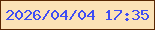 文字の大きさ：5、枠の色：592702、背景の色：fbe2b6、文字の色：3f4df4 無料ブログパーツのブログ時計