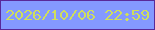文字の大きさ：3、枠の色：592999、背景の色：8499ff、文字の色：cfde5c 無料ブログパーツのブログ時計