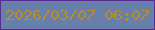文字の大きさ：4、枠の色：592b8e、背景の色：667fab、文字の色：bc8d24 無料ブログパーツのブログ時計