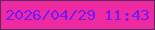 文字の大きさ：4、枠の色：592c5f、背景の色：ef2aa1、文字の色：7119f8 無料ブログパーツのブログ時計