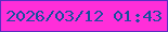文字の大きさ：5、枠の色：592dc1、背景の色：ff2ed9、文字の色：174f9c 無料ブログパーツのブログ時計