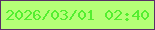 文字の大きさ：3、枠の色：592e68、背景の色：b5ff77、文字の色：54ee30 無料ブログパーツのブログ時計