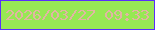 文字の大きさ：3、枠の色：592ffb、背景の色：97e854、文字の色：e2b5a3 無料ブログパーツのブログ時計