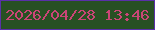 文字の大きさ：2、枠の色：5930a8、背景の色：275023、文字の色：ca4577 無料ブログパーツのブログ時計