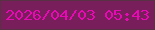 文字の大きさ：4、枠の色：593144、背景の色：781e5a、文字の色：e709b3 無料ブログパーツのブログ時計