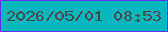 文字の大きさ：3、枠の色：5934ee、背景の色：07b7bd、文字の色：414949 無料ブログパーツのブログ時計