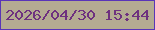 文字の大きさ：2、枠の色：5935b8、背景の色：b4ab92、文字の色：6e317f 無料ブログパーツのブログ時計