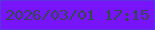 文字の大きさ：3、枠の色：5935dd、背景の色：7714f9、文字の色：34474f 無料ブログパーツのブログ時計
