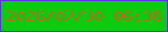 文字の大きさ：5、枠の色：5935e5、背景の色：0acb0d、文字の色：ae7018 無料ブログパーツのブログ時計