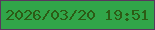 文字の大きさ：5、枠の色：59365e、背景の色：31a549、文字の色：2c5c15 無料ブログパーツのブログ時計