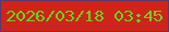 文字の大きさ：2、枠の色：59396e、背景の色：d0241a、文字の色：67d41d 無料ブログパーツのブログ時計