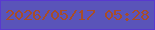 文字の大きさ：5、枠の色：5939cf、背景の色：5a54b9、文字の色：a74d28 無料ブログパーツのブログ時計